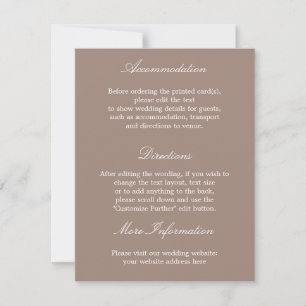 Stylish Elegant Taupe Wedding Details Kaart