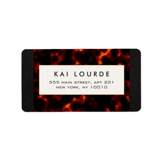 Stylish Elegant Tortoiseshel Etiket (Voorkant)