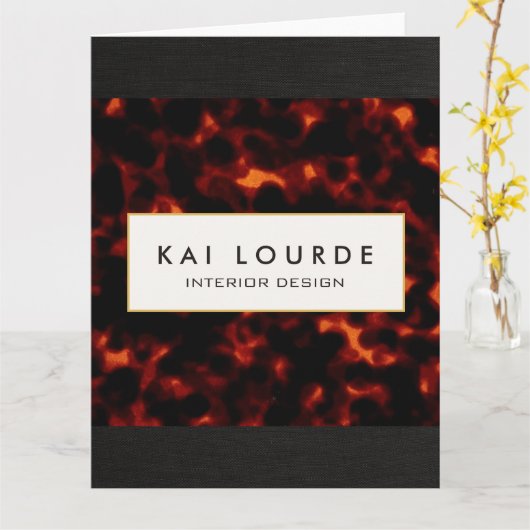 Stylish Elegant Tortoiseshel Kaart (Gele Bloem)