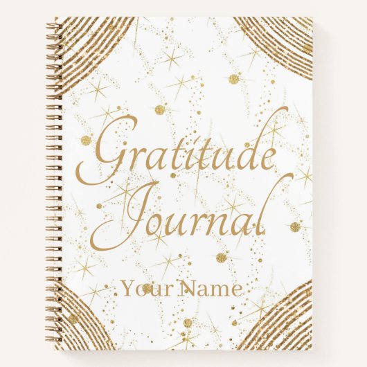  Stylish Elegant White Gold Personalized Gratitude Notitieboek (Voorkant)