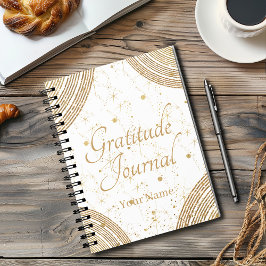  Stylish Elegant White Gold Personalized Gratitude Notitieboek