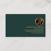 Stylish Emerald Green Gold Line Security Guard Visitekaartje (Achterkant)