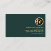 Stylish Emerald Green Gold Manpower Consultant Visitekaartje (Achterkant)