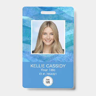 Stylish Employee Photo Custom Business ID Badge