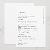 Stylish Engagement Wedding or Bridal Shower Menu Kaart (Voorkant / Achterkant)
