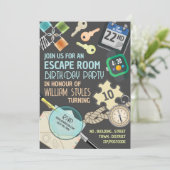 Stylish Escape Room, Birthday Party Kaart (Staand voorkant)
