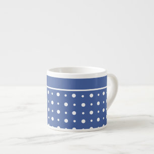 Stylish Espresso Coffee Mok, Dark Blue Polka Dots Kop
