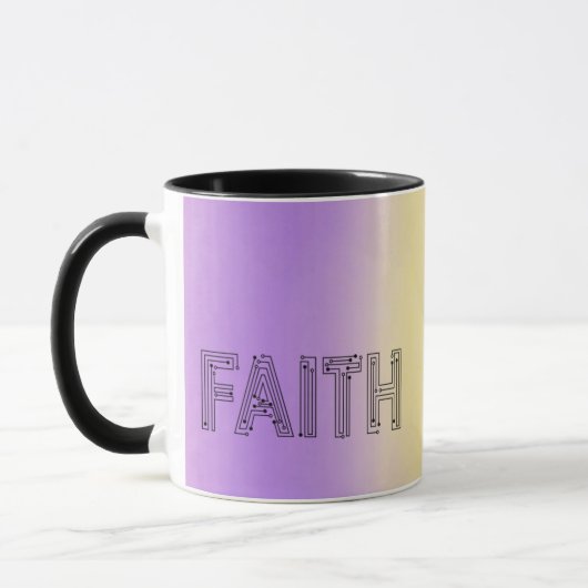 Stylish faith typography coffee mug mok (Links)