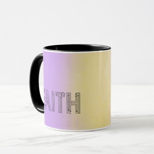 Stylish faith typography coffee mug mok (Voorkant links)