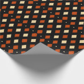 Stylish Fall Argyle Pattern Black Orange Cream Cadeaupapier (Hoek)