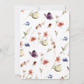 Stylish Fantasy Floral Birthday Party Kaart (Achterkant)