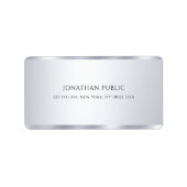 Stylish Faux Silver Modern Minimalist Elegant Etiket (Voorkant)