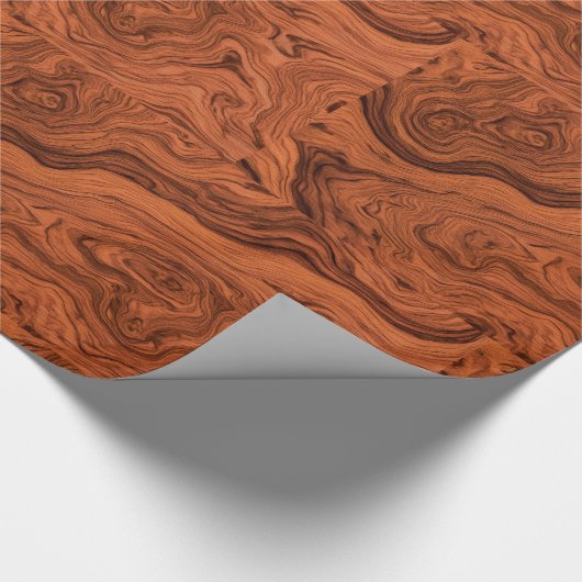 Stylish Faux Walnut Pattern Cadeaupapier (Hoek)