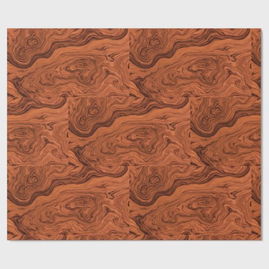 Stylish Faux Walnut Pattern Cadeaupapier (Vlak)