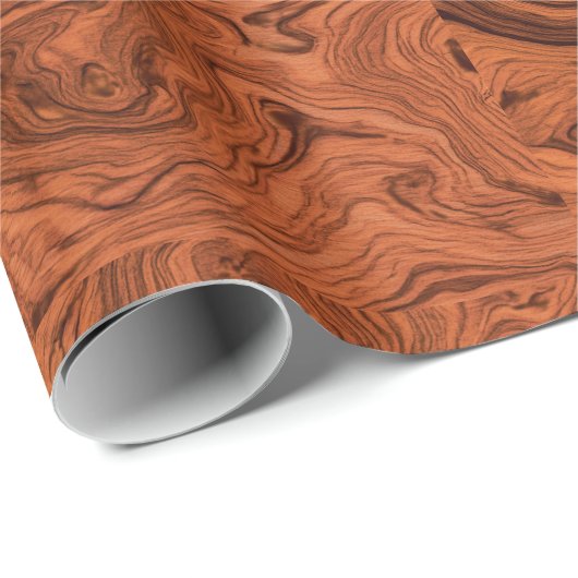 Stylish Faux Walnut Pattern Cadeaupapier (Rol Hoek)