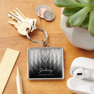 Stylish Feathers Monogrammed Sleutelhanger