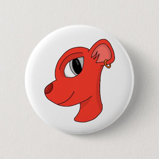 Stylish feline wearing earring ronde button 5,7 cm (Voorkant)
