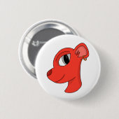 Stylish feline wearing earring ronde button 5,7 cm (Voorkant /achterkant)