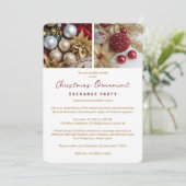 Stylish Festive Christmas Ornament Exchange Party  Kaart (Staand voorkant)