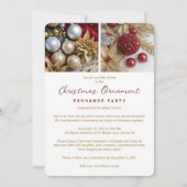 Stylish Festive Christmas Ornament Exchange Party  Kaart (Voorkant)