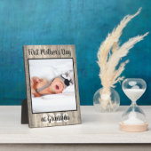 Stylish First Moederdag as Grandma Photo Wood Fotoplaat (Zijkant)