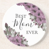 Stylish Floral Best Mam ooit Zandsteen Onderzetter (Voorkant)