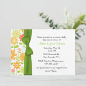 Stylish Floral Couples Baby shower Invitation Kaart (Staand voorkant)