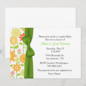 Stylish Floral Couples Baby shower Invitation Kaart (Voorkant / Achterkant)