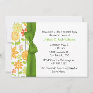 Stylish Floral Couples Baby shower Invitation Kaart