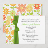 Stylish Floral Couples Wedding Shower Kaart (Voorkant / Achterkant)