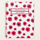 Stylish Floral Cream Red Roses Pattern Name 2026 Planner (Voorkant)