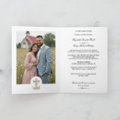 Stylish Floral Cross Wedding Rings Christian (Binnen)