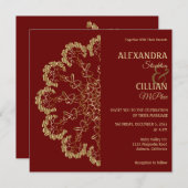 Stylish Floral Mandala Wedding Invitation Kaart (Voorkant / Achterkant)