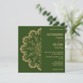 Stylish Floral Mandala Wedding Invitation Kaart (Staand voorkant)