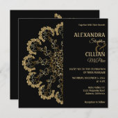 Stylish Floral Mandala Wedding Invitation Kaart (Voorkant / Achterkant)