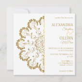 Stylish Floral Mandala Wedding Invitation Kaart (Voorkant)