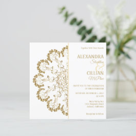 Stylish Floral Mandala Wedding Invitation Kaart