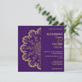Stylish Floral Mandala Wedding Invitation Kaart