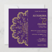 Stylish Floral Mandala Wedding Invitation Kaart (Voorkant)