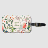 Stylish Floral Monogram Bagagelabel (Voorkant (horizontaal))