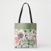 Stylish Floral Monogram Tote Bag (Voorkant)