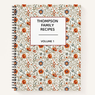 Stylish Floral Neutrals Personalized Recipe Notitieboek