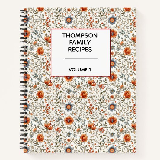 Stylish Floral Neutrals Personalized Recipe  Notitieboek (Voorkant)