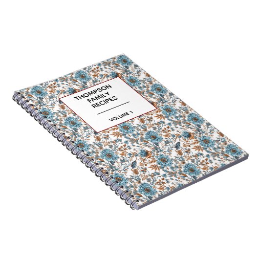 Stylish Floral Neutrals Personalized Recipe  Notitieboek (Rechterzijde)