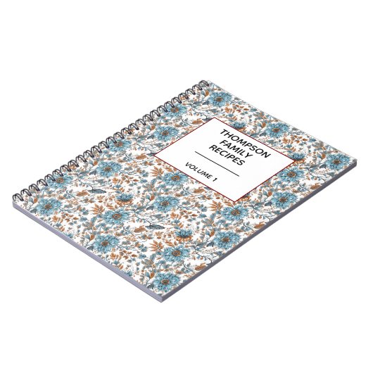 Stylish Floral Neutrals Personalized Recipe  Notitieboek (Linkerzijde)
