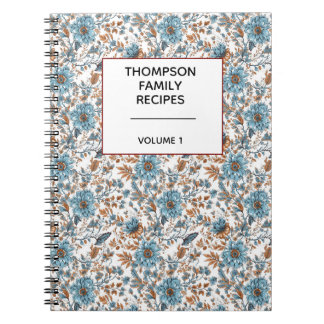 Stylish Floral Neutrals Personalized Recipe Notitieboek