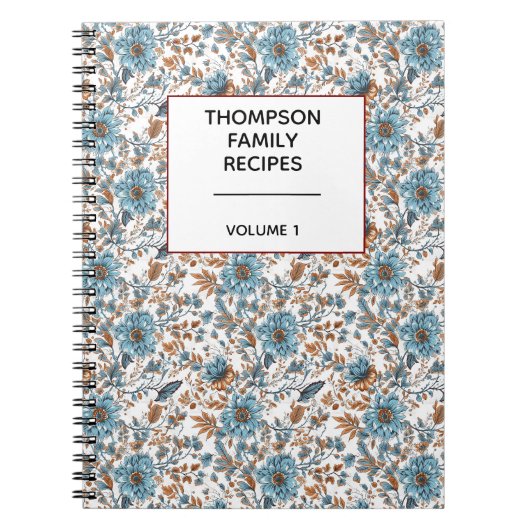 Stylish Floral Neutrals Personalized Recipe  Notitieboek (Voorkant)