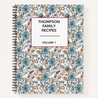Stylish Floral Neutrals Personalized Recipe Notitieboek