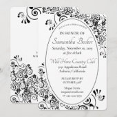 Stylish Floral Scroll Vrijgezellenfeest Kaart (Voorkant / Achterkant)