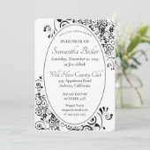 Stylish Floral Scroll Vrijgezellenfeest Kaart (Staand voorkant)